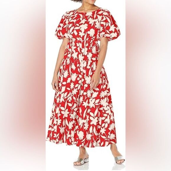 Moon River Dresses & Skirts - Moon River women’s large tiered maxi dress puff sleeve floral side tie